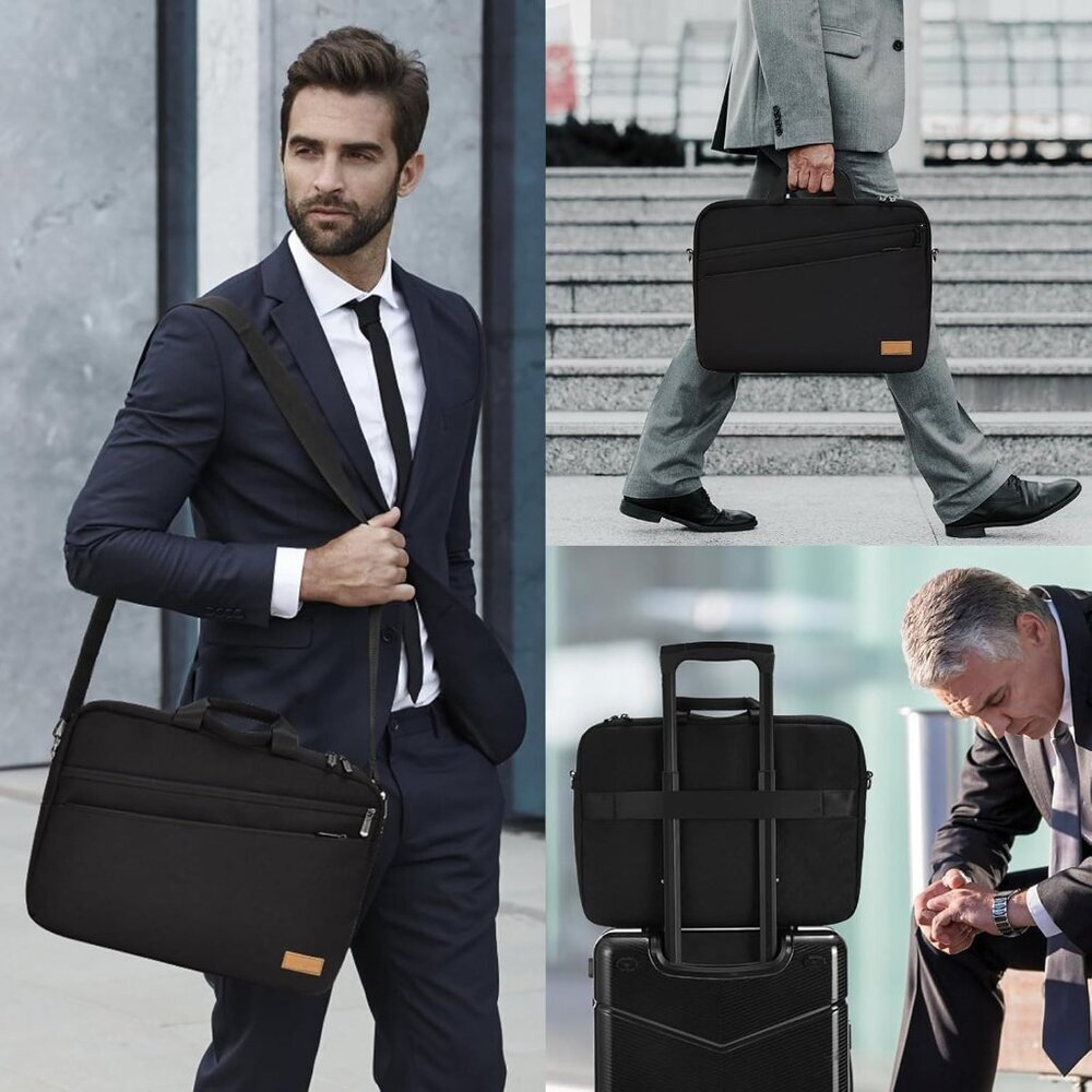 Stylish Nylon Laptop Shoulder Bag with Ample Storage for 15-17.3 inch Models - Picture 2 of 12